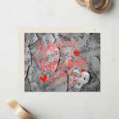 Valentinstag - Papierherz Rot Pink Schrift individ Mitteilungskarte (Vorderseite/Rückseite Beispiel)
