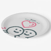 Valentinstag Pappteller (Schrägansicht)