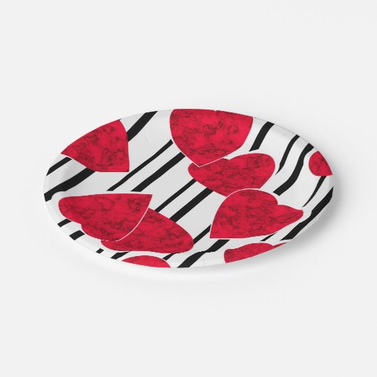 Valentinstag Pappteller (Schrägansicht)