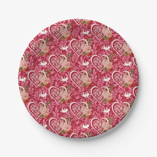 Valentinstag Pappteller (Vorderseite)