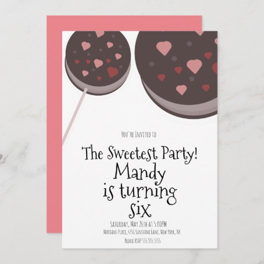 Valentinstag Party Cookies Einladung (Vorne/Hinten)