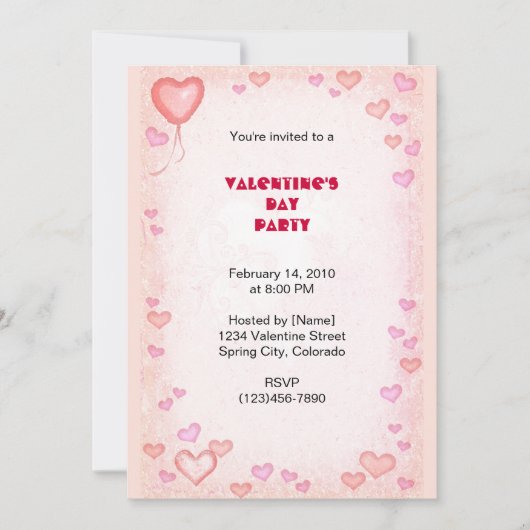 Valentinstag-Party Einladung (Vorderseite)