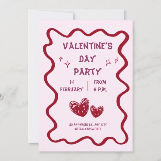 Valentinstag-Party Einladung (Vorderseite)