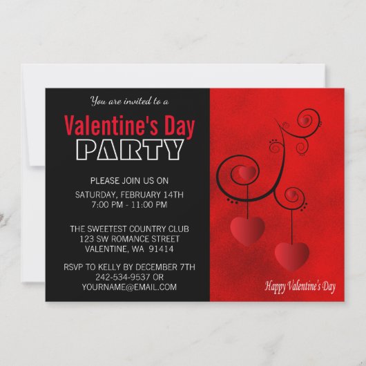 Valentinstag-Party Einladung (Vorderseite)