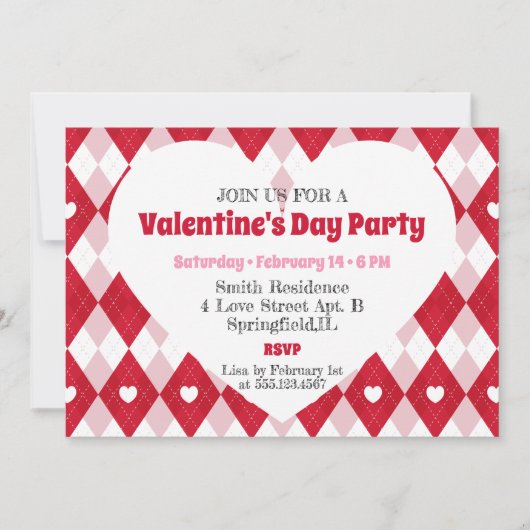 Valentinstag-Party Einladung (Vorderseite)