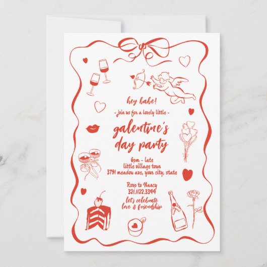 Valentinstag-Party Einladung (Vorderseite)