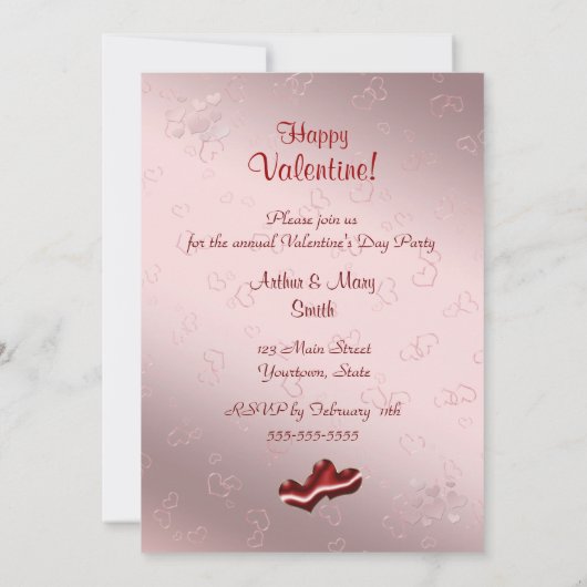 Valentinstag-Party Einladung (Rückseite)