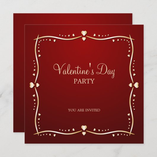 Valentinstag-Party Einladung (Vorne/Hinten)