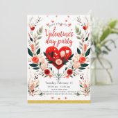 Valentinstag-Party Einladung (Stehend Vorderseite)