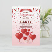 Valentinstag-Party Einladung (Stehend Vorderseite)