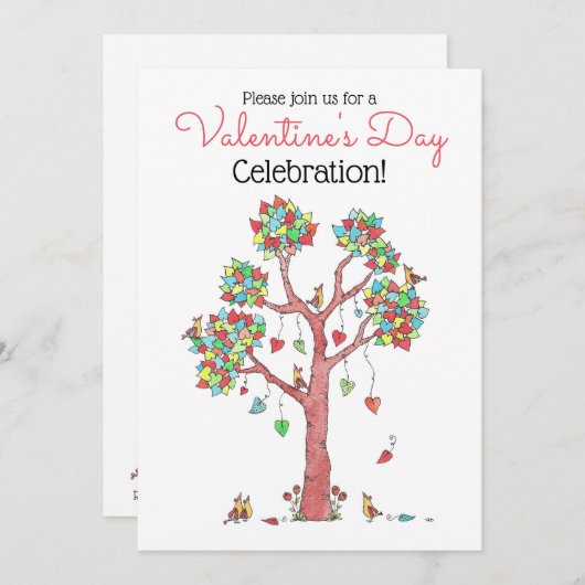 Valentinstag-Party Einladung (Vorne/Hinten)