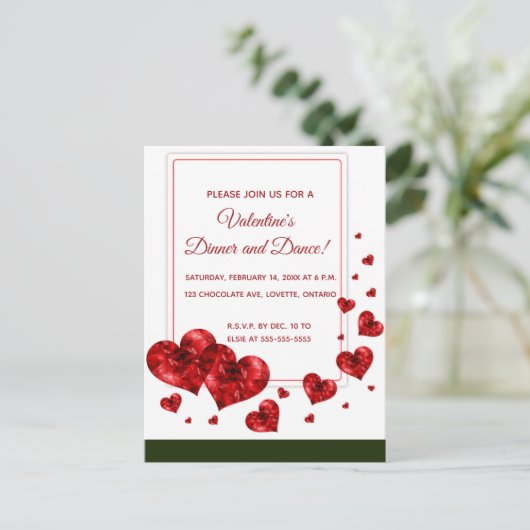 Valentinstag-Party Einladung (Stehend Vorderseite)