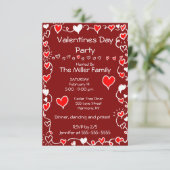 Valentinstag Party Einladung (Stehend Vorderseite)