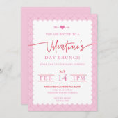 Valentinstag Party Einladung Brunch (Vorne/Hinten)