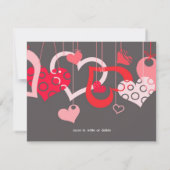 Valentinstag Party Einladung Flachkarte (Rückseite)