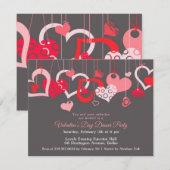 Valentinstag Party Einladung Flachkarte (Vorne/Hinten)