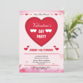 Valentinstag Party Einladung Flyer (Stehend Vorderseite)