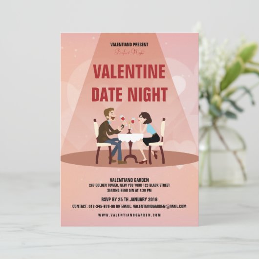 Valentinstag Party Einladung Flyer (Stehend Vorderseite)