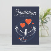 Valentinstag-Party Einladung mit QR-Code (Stehend Vorderseite)