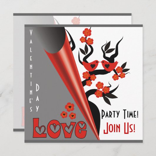 Valentinstag-Party Einladungen (Vorne/Hinten)