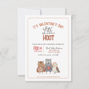 Valentinstag-Party Eulendesign Einladung