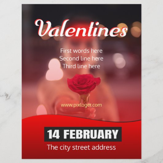 Valentinstag Party Flyer (Vorne)