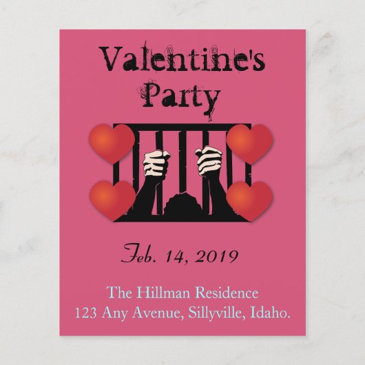 Valentinstag Party Gefangene Flyer (Hinten)