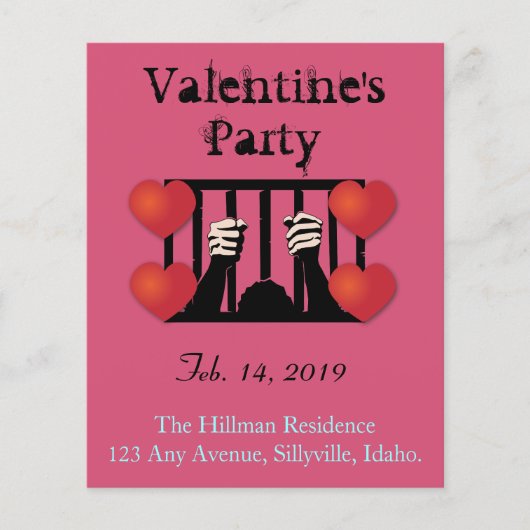 Valentinstag Party Gefangener Flyer (Vorne)