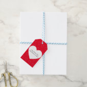 Valentinstag Party Handgezeichnete Herzen Weißrot Geschenkanhänger (Mit Garn)