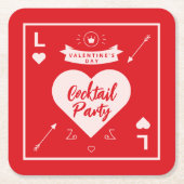 Valentinstag Party Herz und Liebe Rot Rechteckiger Pappuntersetzer (Vorderseite)