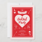 Valentinstag Party Herz und Liebe Rote Einladung (Vorderseite)