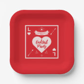 Valentinstag Party Herz und Liebe Rote Einladung Pappteller (Vorderseite)