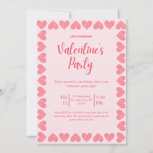 Valentinstag-Party-Karte Feiertagskarte (Vorderseite)