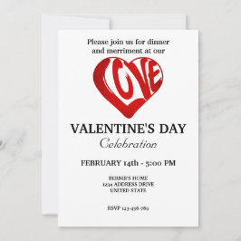 VALENTINSTAG PARTY MIT RETRO HERZ EINLADUNG