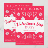 Valentinstag Party Modernes Herz Einladung (Vorne/Hinten)