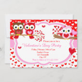 Valentinstag Party Niedlich Valentine Owls Einladung (Vorderseite)