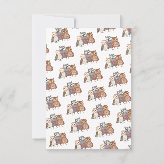 Valentinstag Party Owl Themed Einladung (Rückseite)