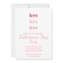 Valentinstag-Party Pink- und Rote Typografie