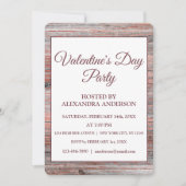 Valentinstag Party Rose Goldene Foil & Rustikales Einladung (Vorderseite)