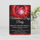 Valentinstag Party Rote Diskothek Ball Einladung (Stehend Vorderseite)