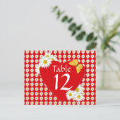 Valentinstag Party Tischnummer Karte (Stehend Vorderseite)