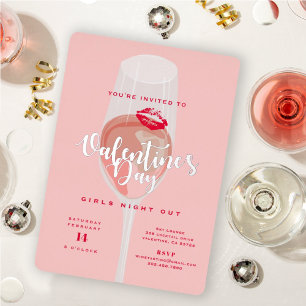 Valentinstag Party Wasserfarben Rosa Rosé Folieneinladung