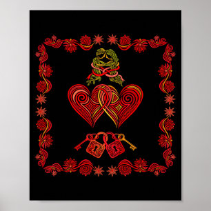 Valentinstag passende Paar Herz Pyjamas Männer W Poster