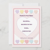 Valentinstag Pastel Geburtstagsparty N Einladung (Rückseite)