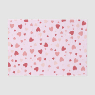Valentinstag Pastel Rot und Rosa Herzen Seidenpapier