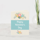 Valentinstag Pastellfarben Modernes Blumenstrauß Karte (Vorderseite)