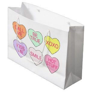 Valentinstag Pastellkonversation Herz Candy Große Geschenktüte
