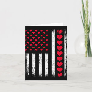 Valentinstag Patriotic Vintag American Flag Red Karte