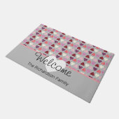 Valentinstag Pattern Herz Niedlich Gray Doormat Fußmatte (Schrägansicht)