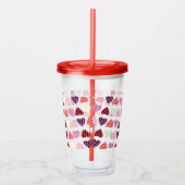 Valentinstag Patterned Hearts Monogram Acryltrinkbecher (Rechts)